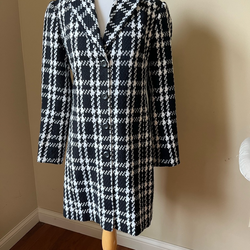 Worthington Black & White Plaid Coat